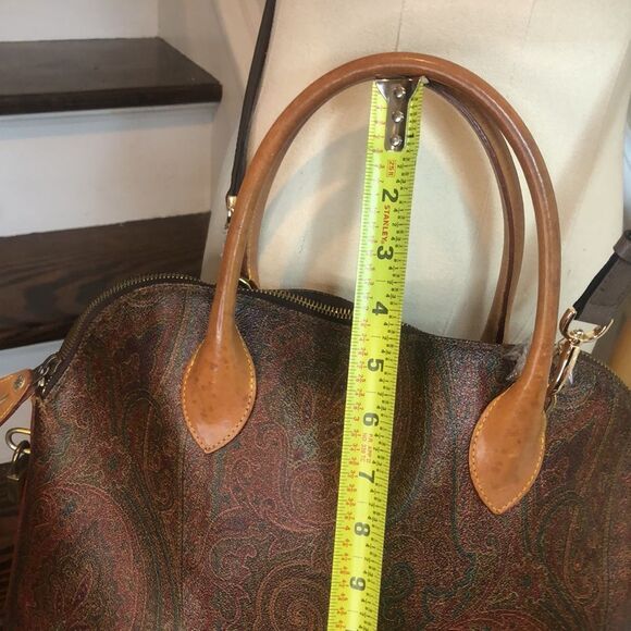 W ETRO MILANO Red Paisley Top Zipper Dome Shaped Hand Bag - Picture 14 of 17